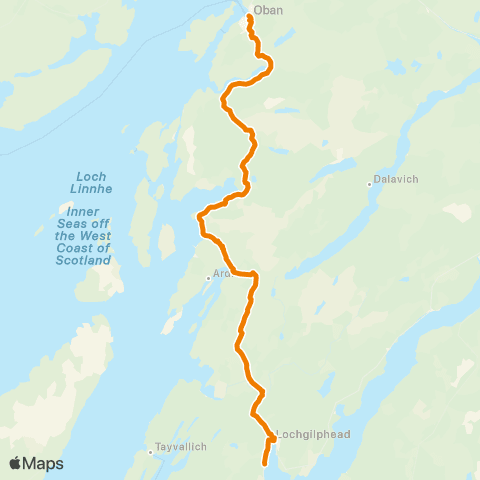 West Coast Motors Argyll Arms Hotel - Bus Station map