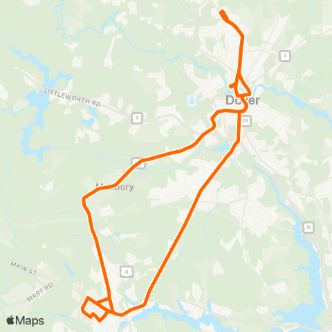 Wildcat Transit Dover map