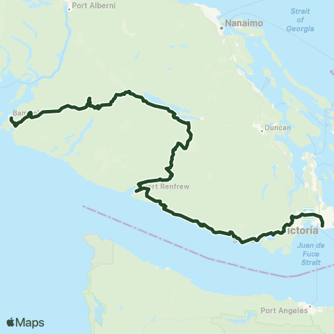 West Coast Trail Express West Coast Trail Express map