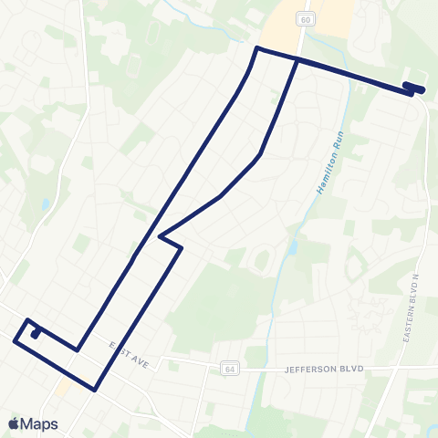 Washington County Transit Long Meadow Night Run map
