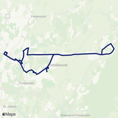Washington County Transit Smithsburg (Saturday) map