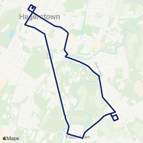 Washington County Transit Funkstown map