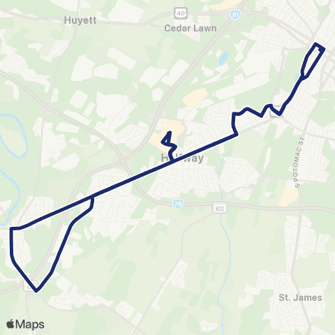 Washington County Transit Williamsport map