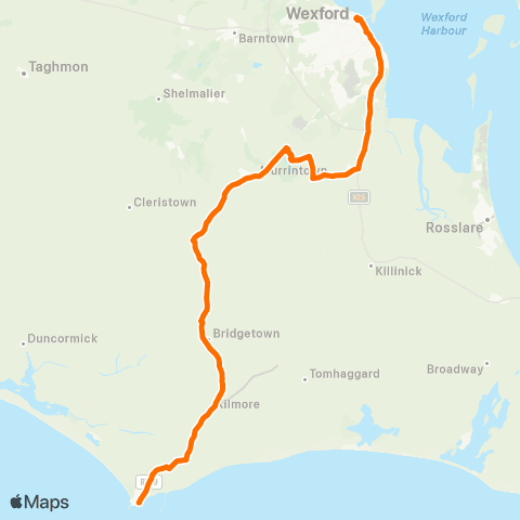 Wexford Bus Wexford - Kilmore Quay map