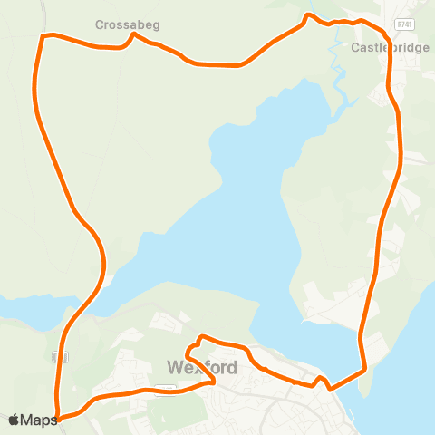 Wexford Bus Wexford - Castlebridge map