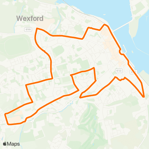 Wexford Bus Clonard Loop map