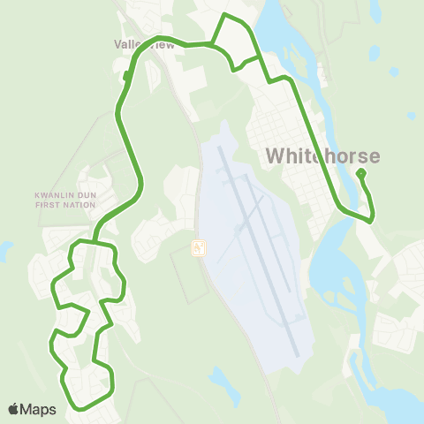 Whitehorse Transit Route 2 map