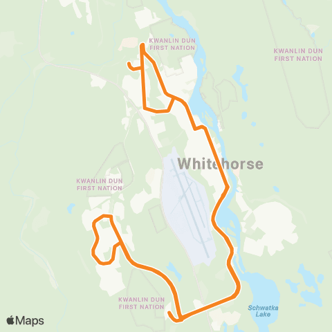 Whitehorse Transit Route 5 map