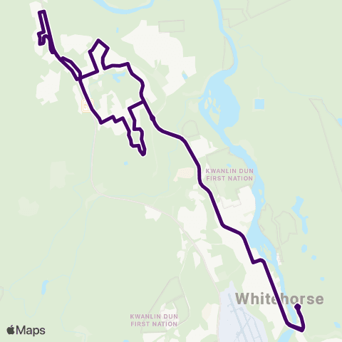 Whitehorse Transit Route 201 map
