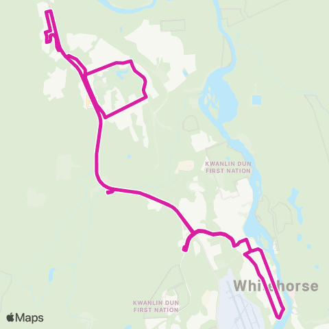 Whitehorse Transit Route 202 map