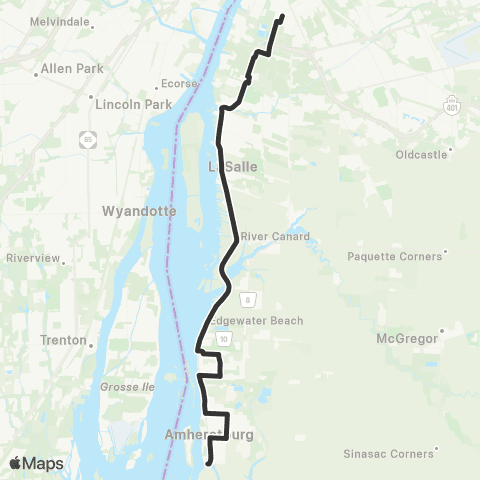 Transit Windsor Route map