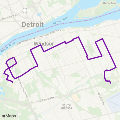 Transit Windsor Central map
