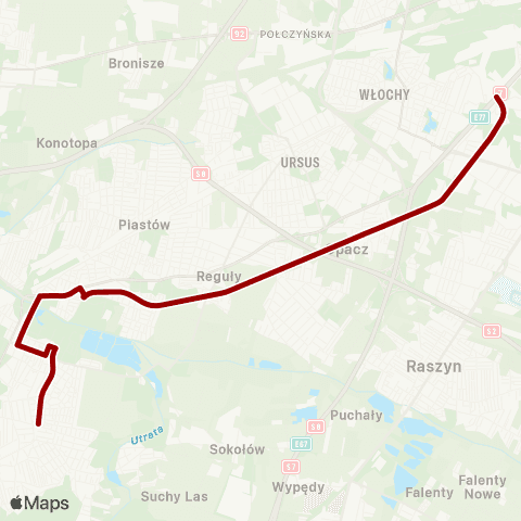 Warszawska Kolej Dojazdowa Warszawska Kolej Dojazdowa - Zastępcza Komunikacja Autobusowa map