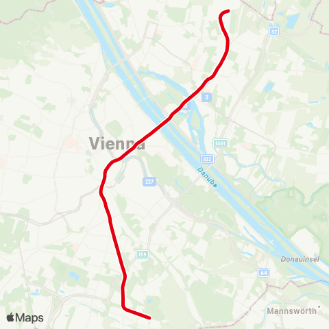Wiener Linien Oberlaa - Leopoldau map