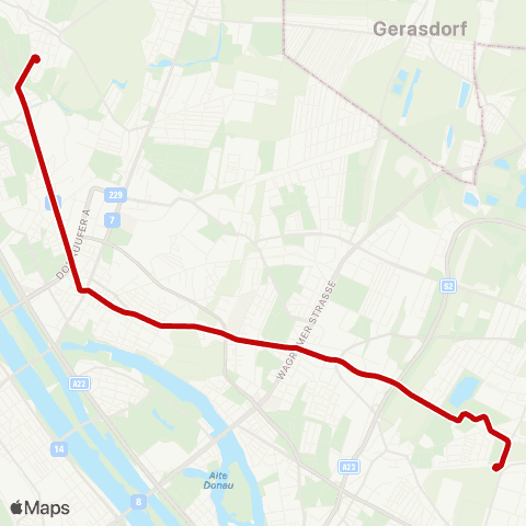 Wiener Linien Hausfeldstraße - Strebersdorf map