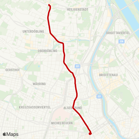 Wiener Linien Schottentor - Grinzing map