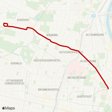 Wiener Linien Schottentor - Gersthof, Herbeckstraße map