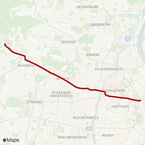 Wiener Linien Schottentor - Neuwaldegg map