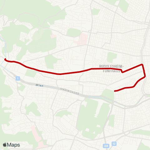 Wiener Linien Ring / Volkstheater - Hütteldorf, Bujattigasse map