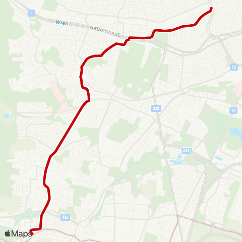 Wiener Linien Westbahnhof - Rodaun map
