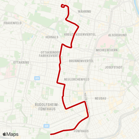 Wiener Linien Gersthof, Wallrißstraße - Westbahnhof map