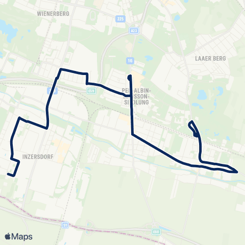 Wiener Linien Inzerdorf, Birostraße - Oberlaa map