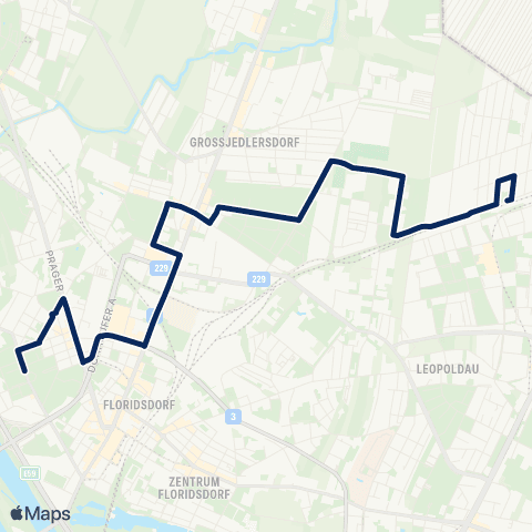 Wiener Linien Jedlesee, Bellgasse - Leopoldau map