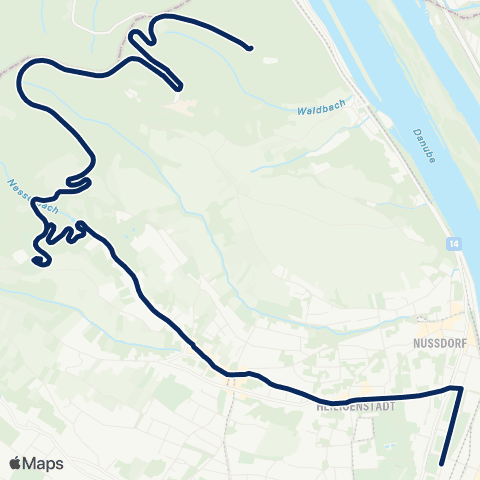 Wiener Linien Heiligenstadt - Kahlenberg (-Leopoldsberg) map