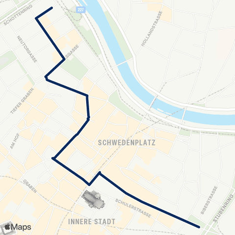 Wiener Linien Schottenring - Stubentor map
