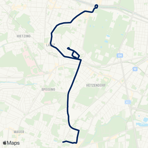 Wiener Linien Hietzing - Atzgersdorf map