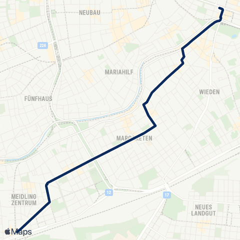 Wiener Linien Oper / Karlsplatz - Bhf. Meidling map