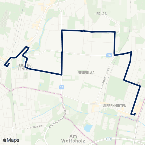 Wiener Linien Liesing - Vösendorf-Siebenhirten map