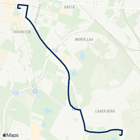 Wiener Linien Reumannplatz - Kurpark Nordosteingang map