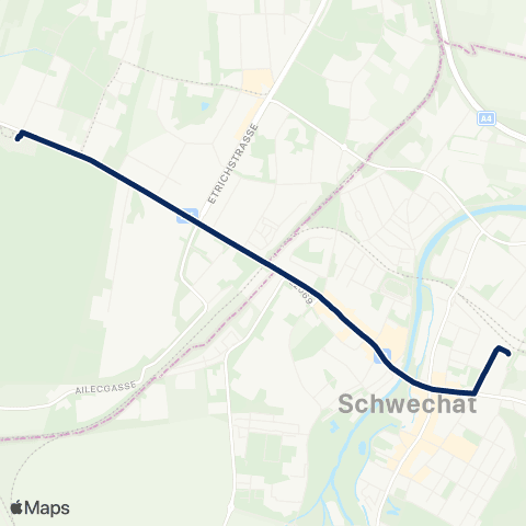 Wiener Linien Zentralfriedhof 3.Tor - Schwechat Bahnhof map