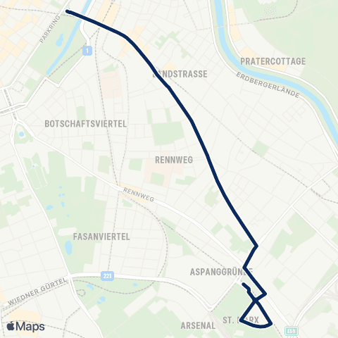 Wiener Linien Stubentor - St. Marx / Leberstraße map