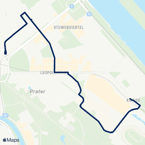 Wiener Linien Praterstern - Krieau map