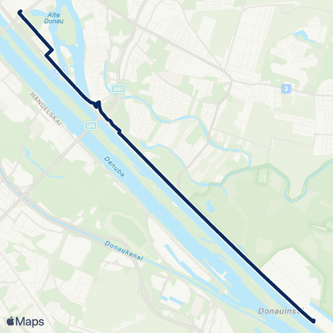 Wiener Linien Kaisermühlen V.I.C. - Ölhafen map