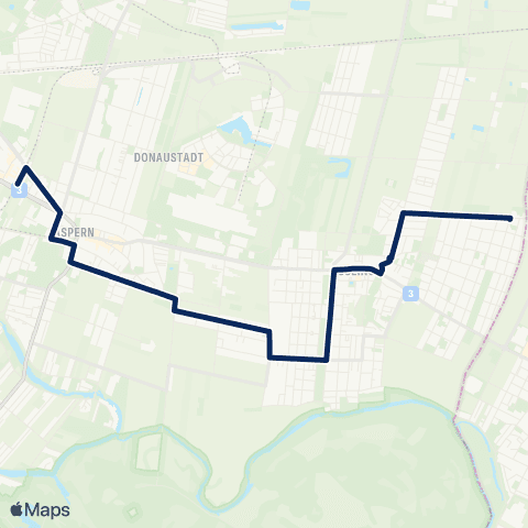 Wiener Linien Hirschstetten Ort - Eßling, Schippanisiedlung map