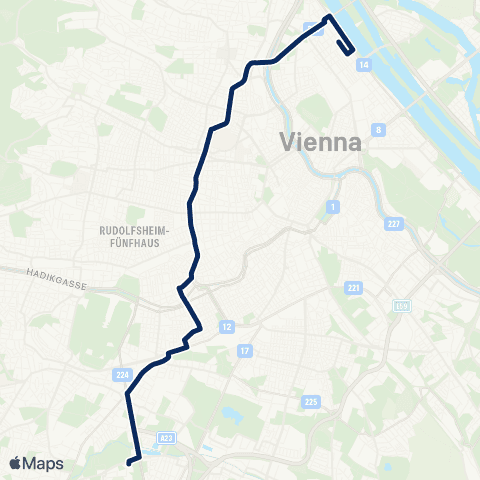 Wiener Linien Handelskai - Alterlaa map