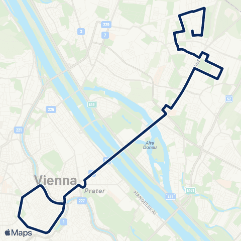Wiener Linien Schwedenplatz - Großfeldsiedlung map
