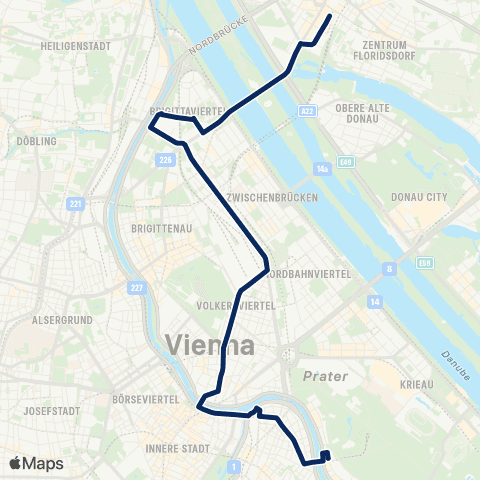 Wiener Linien Wittelsbachstraße - Floridsdorf map