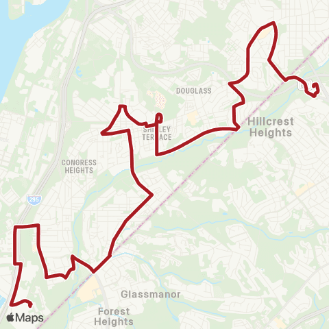 Metrobus Naylor Rd-Shepherd Pkwy map