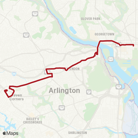 Metrobus Wilson Blvd-Farragut Sq map