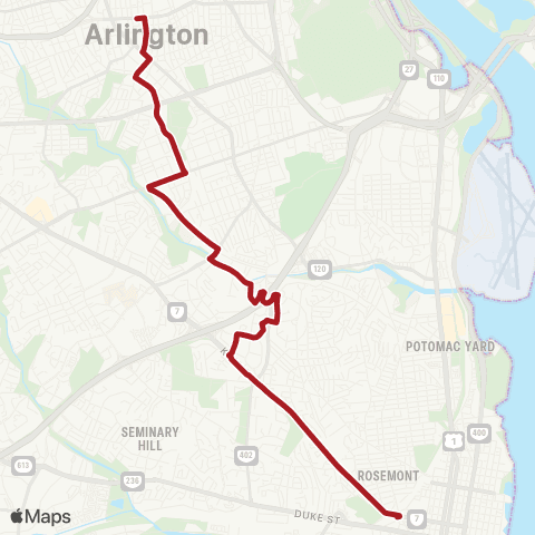 Metrobus Ballston-King St map