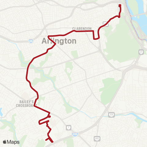 Metrobus Carlin Springs Rd map