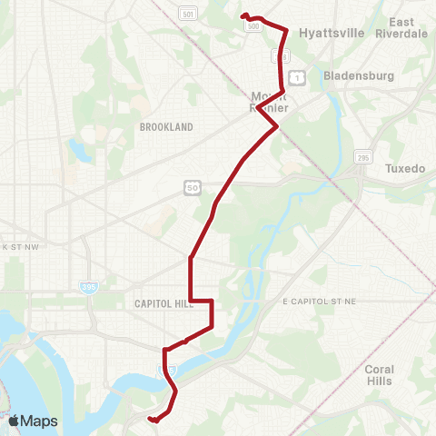 Metrobus Bladensburg Rd map