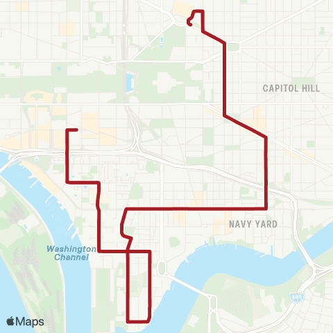 Metrobus Union Station-L'Enfant Plaza map