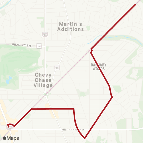 Metrobus Barnaby Woods-Friendship Hts map