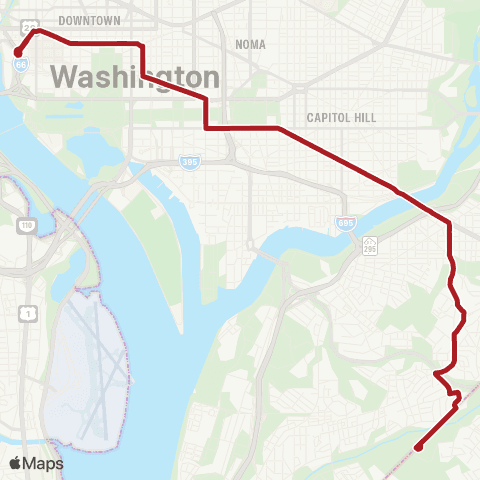 Metrobus Pennsylvania Av map