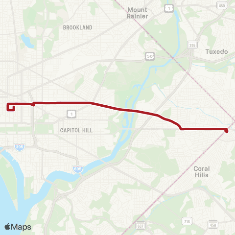 Metrobus H St Limited map